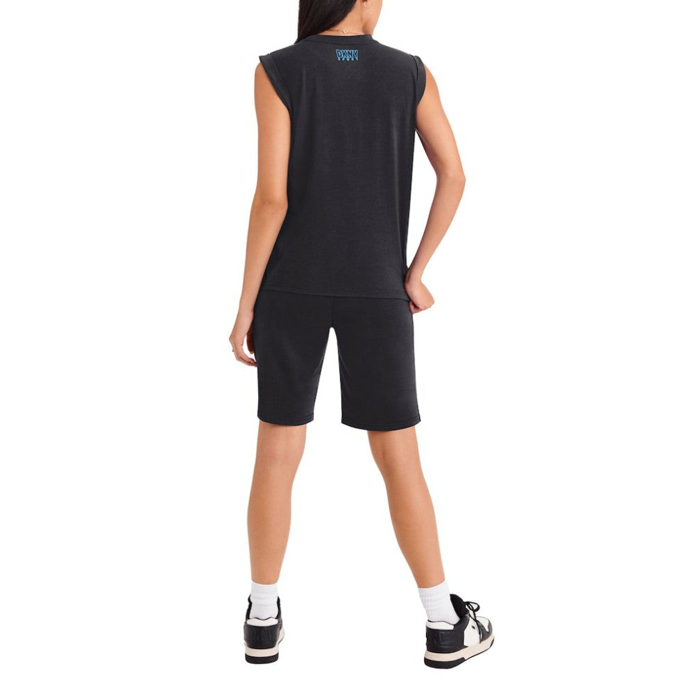 Black Miami Marlins DKNY Sport Women's Madison Tri-Blend Tank Top