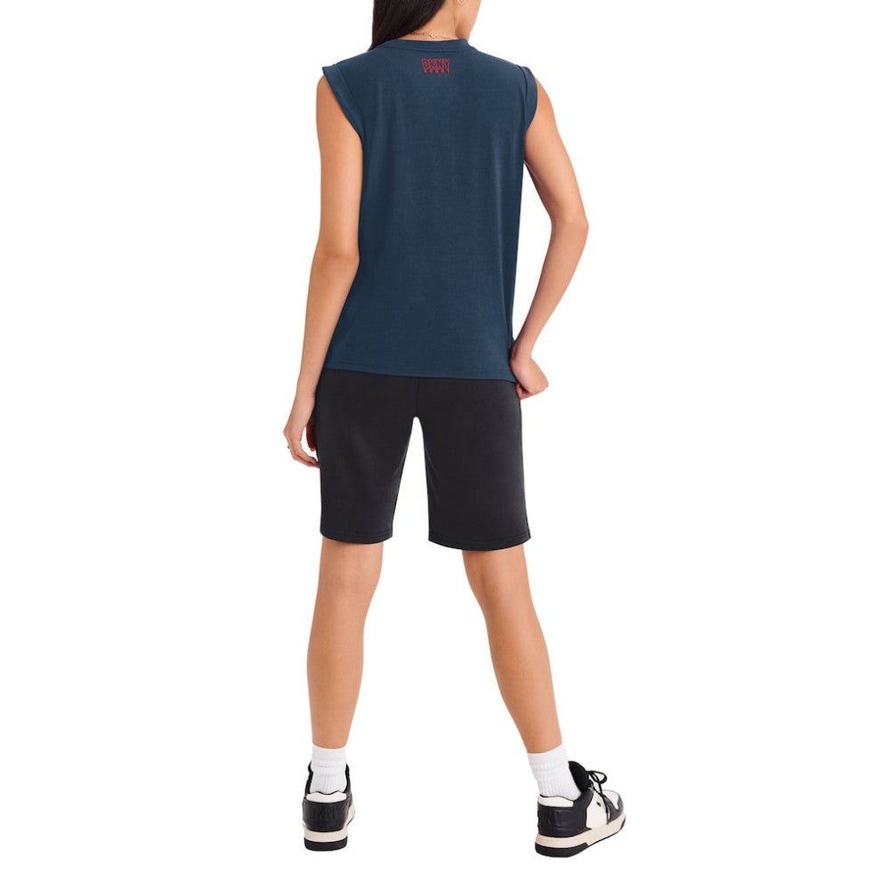 Navy Cleveland Guardians DKNY Sport Women's Madison Tri-Blend Tank Top