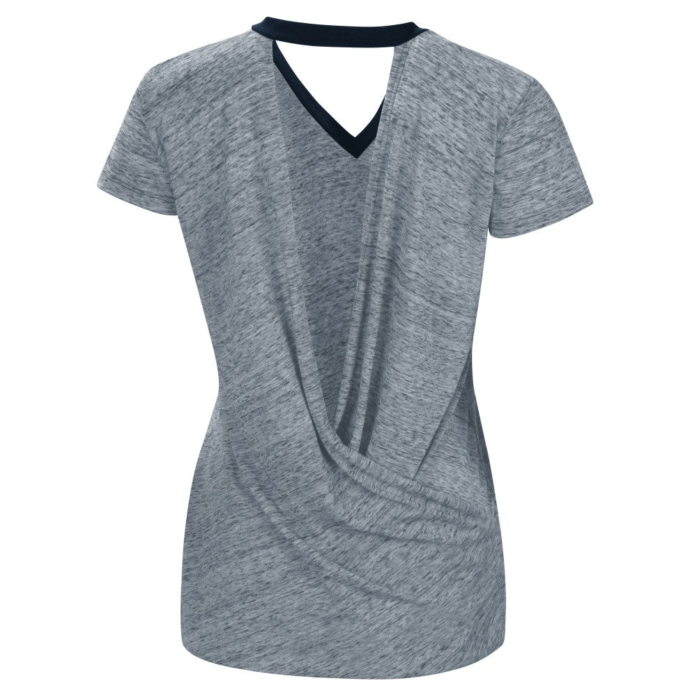 Navy Minnesota Twins Touch Women's Halftime Back Wrap Top V-Neck T-Shirt