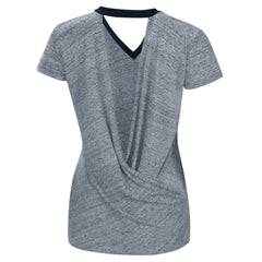 Navy Minnesota Twins Touch Women's Halftime Back Wrap Top V-Neck T-Shirt