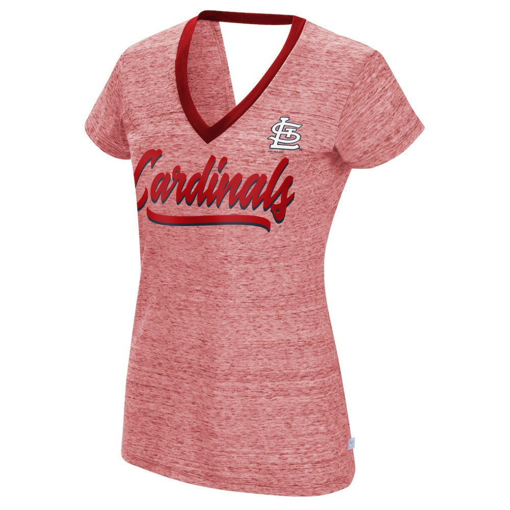 Red St. Louis Cardinals Touch Women's Halftime Back Wrap Top V-Neck T-Shirt