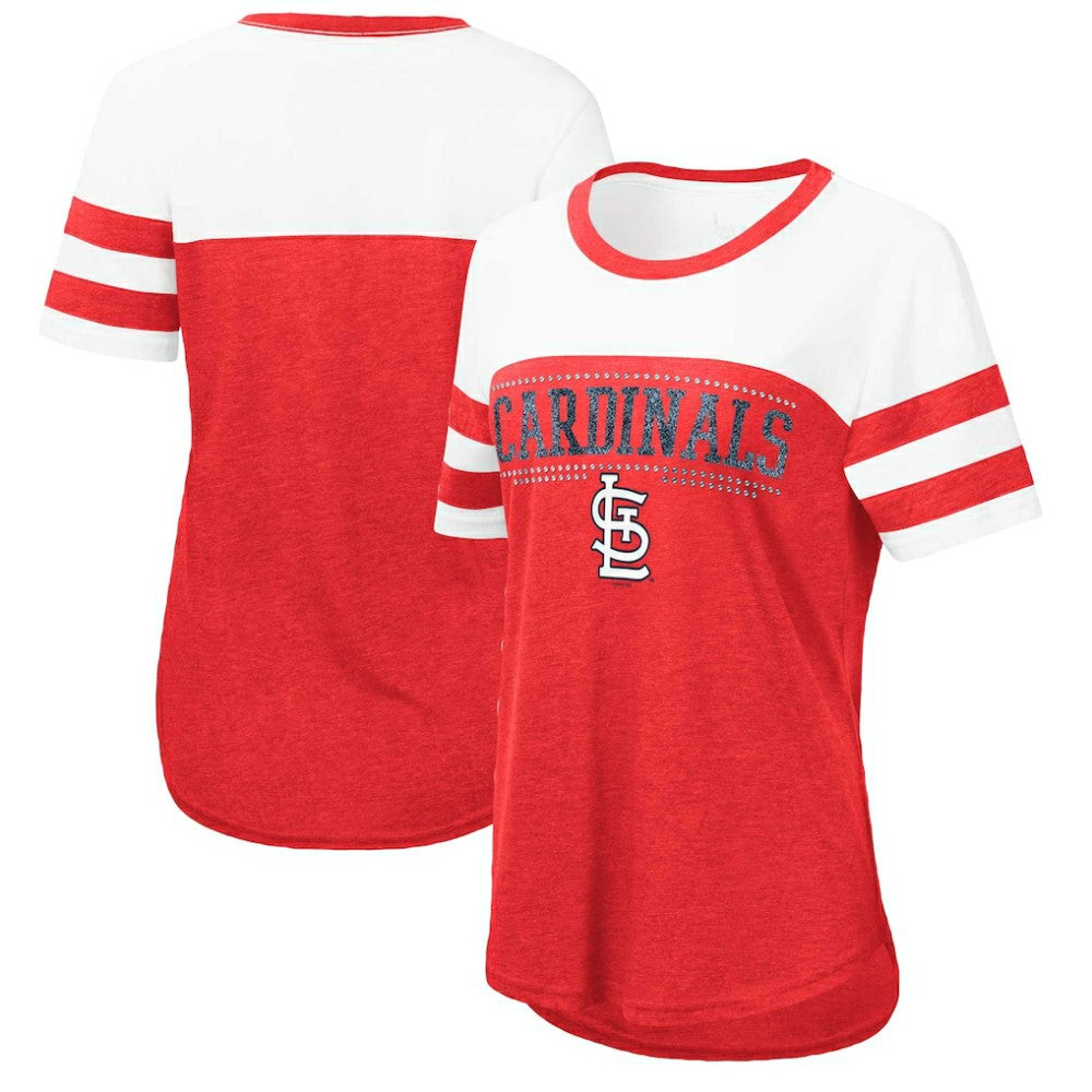 Red/White St. Louis Cardinals Touch Women's Setter Lightweight Fitted T-Shirt