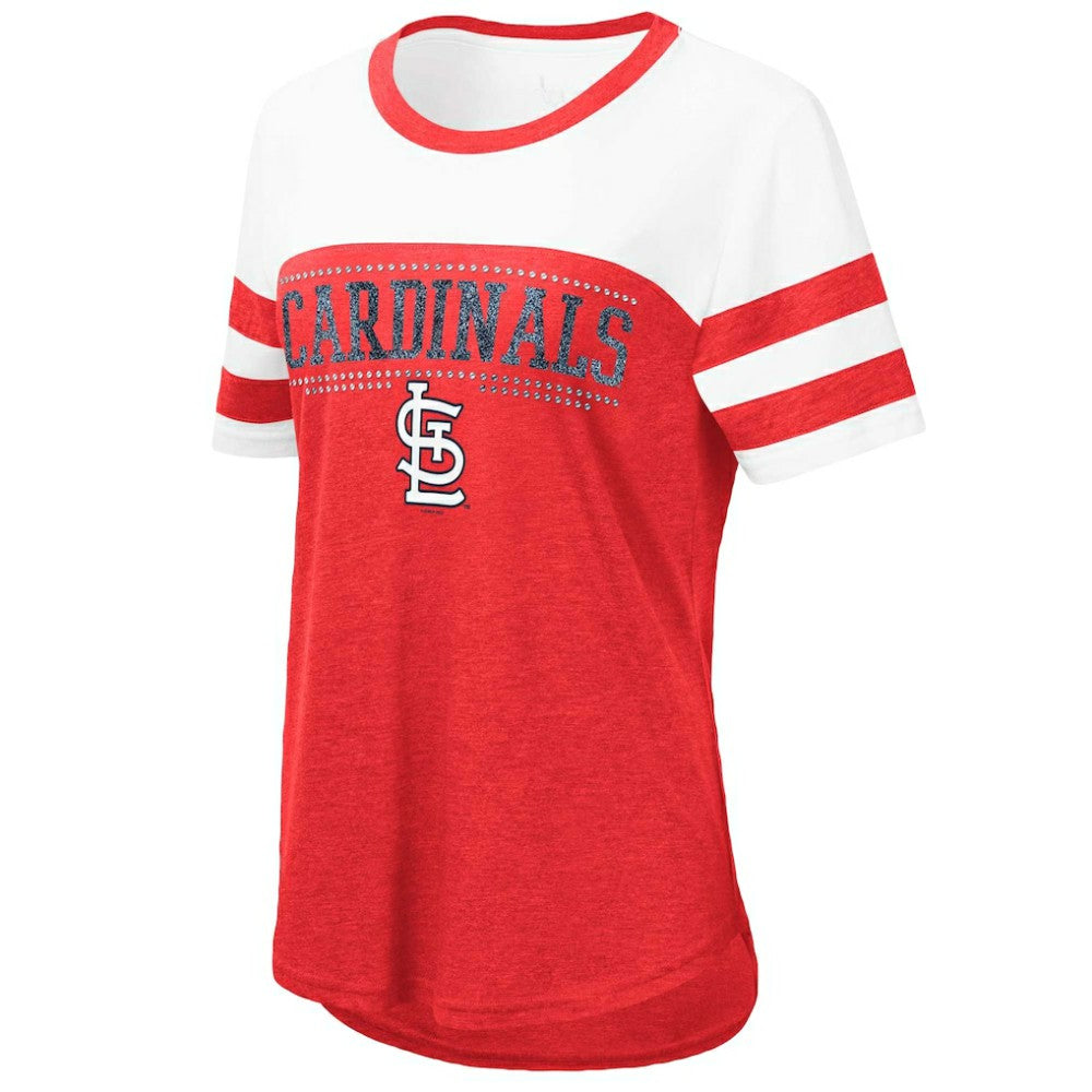 Red/White St. Louis Cardinals Touch Women's Setter Lightweight Fitted T-Shirt