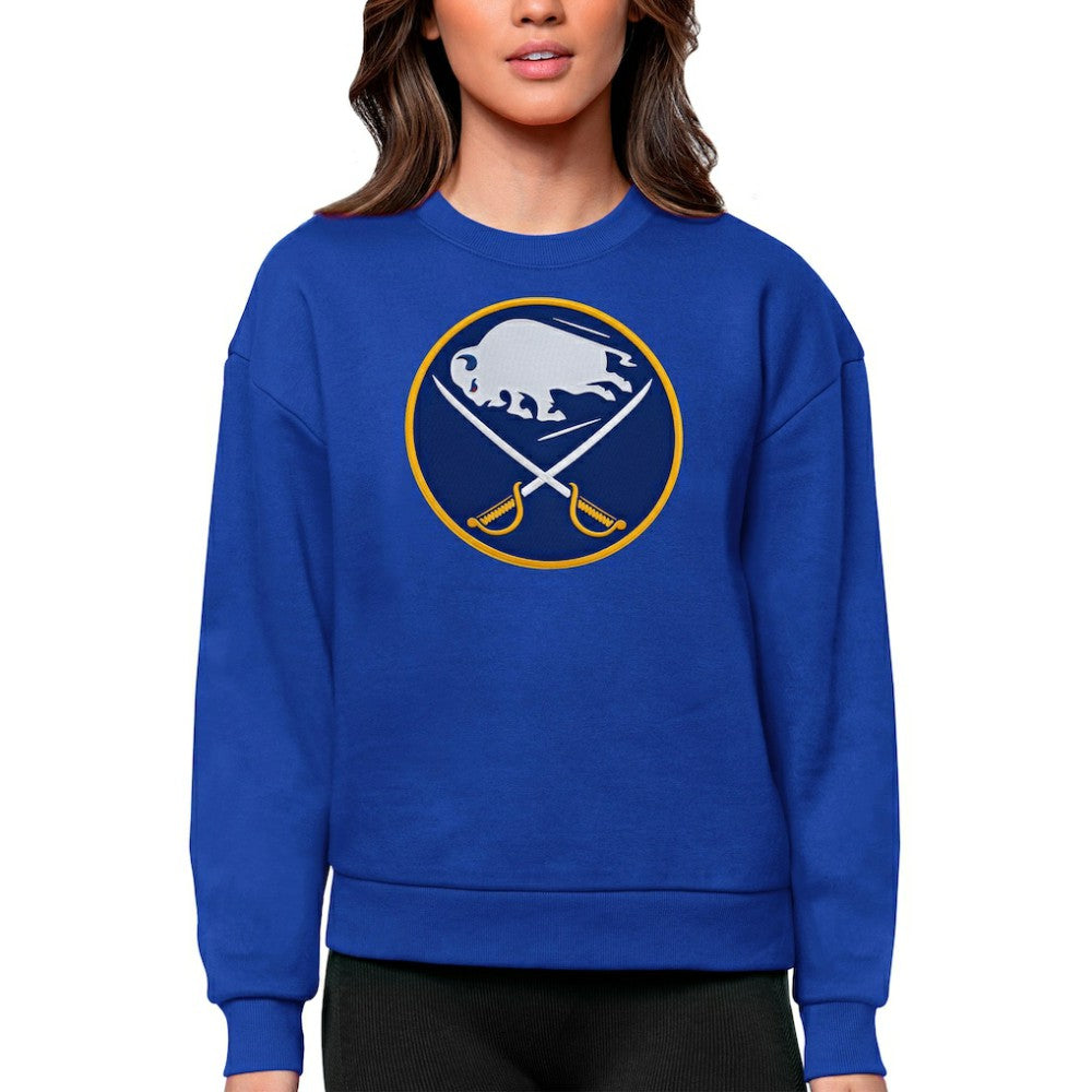 NHL Buffalo Sabres Antigua Women's Team Logo Victory Crewneck Pullover Sweatshirt