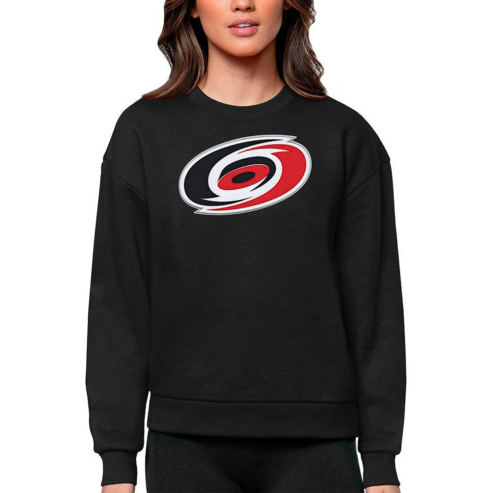 NHL Carolina Hurricanes Antigua Women's Team Logo Victory Crewneck Pullover Sweatshirt