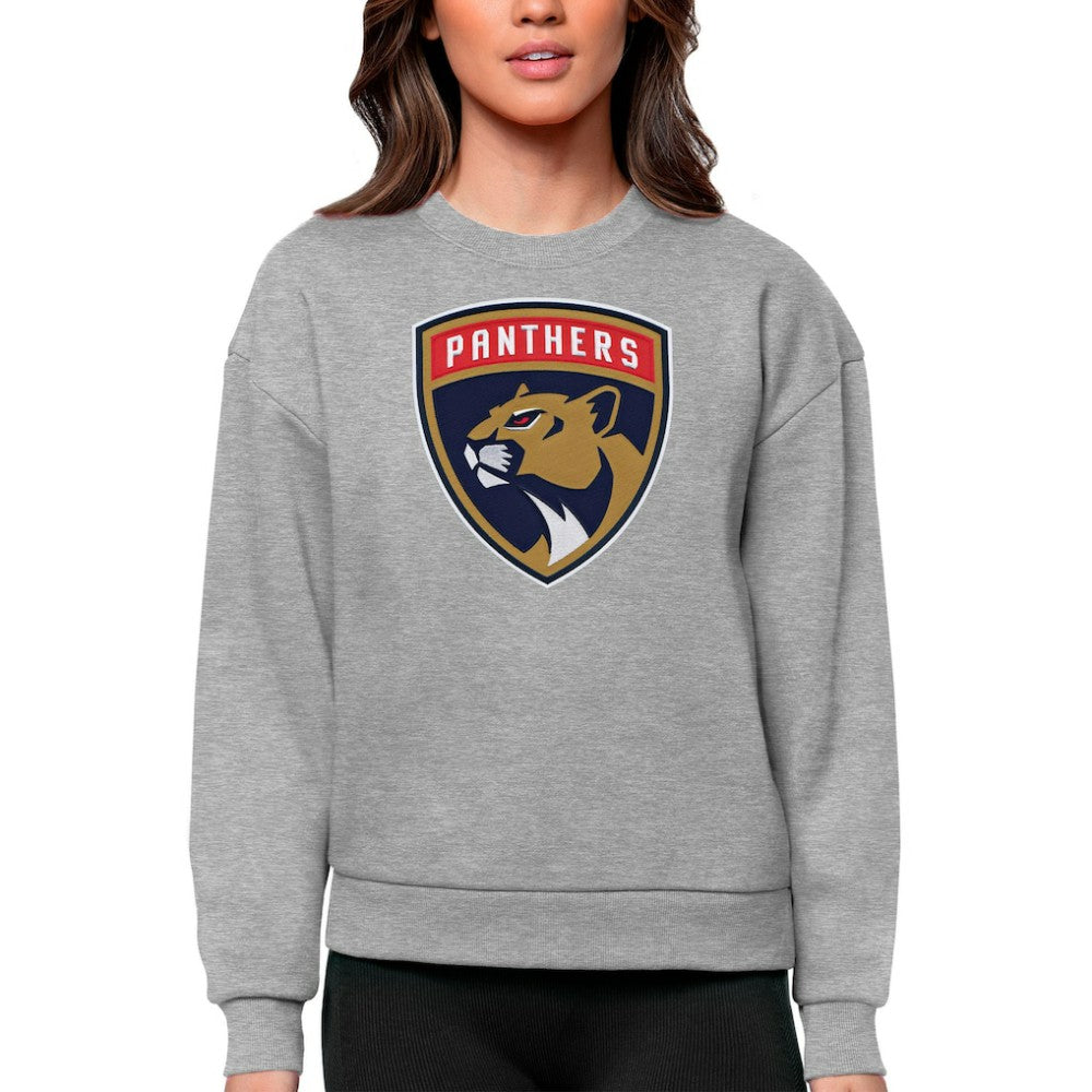 NHL Florida Panthers Antigua Women's Team Logo Victory Crewneck Pullover Sweatshirt