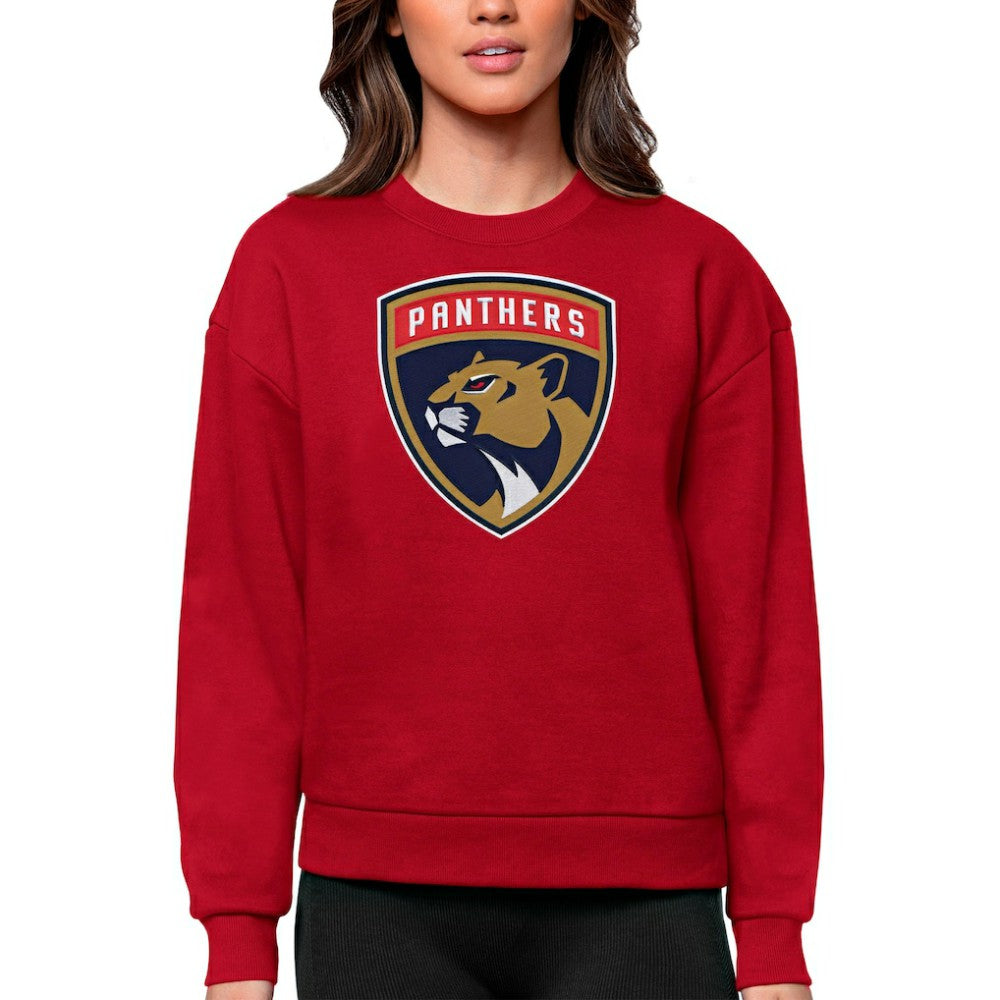 NHL Florida Panthers Antigua Women's Team Logo Victory Crewneck Pullover Sweatshirt