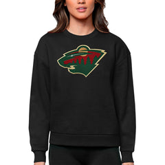 NHL Minnesota Wild Antigua Women's Team Logo Victory Crewneck Pullover Sweatshirt