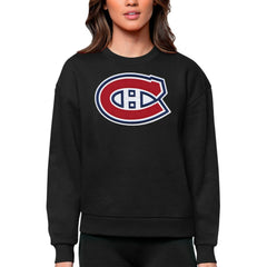 NHL Montreal Canadiens Antigua Women's Team Logo Victory Crewneck Pullover Sweatshirt