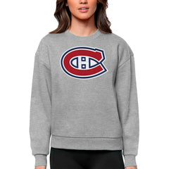 NHL Montreal Canadiens Antigua Women's Team Logo Victory Crewneck Pullover Sweatshirt