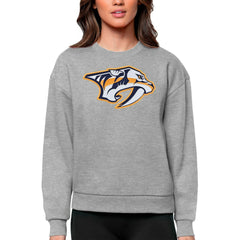 NHL Nashville Predators Antigua Women's Team Logo Victory Crewneck Pullover Sweatshirt