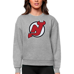 NHL New Jersey Devils Antigua Women's Team Logo Victory Crewneck Pullover Sweatshirt