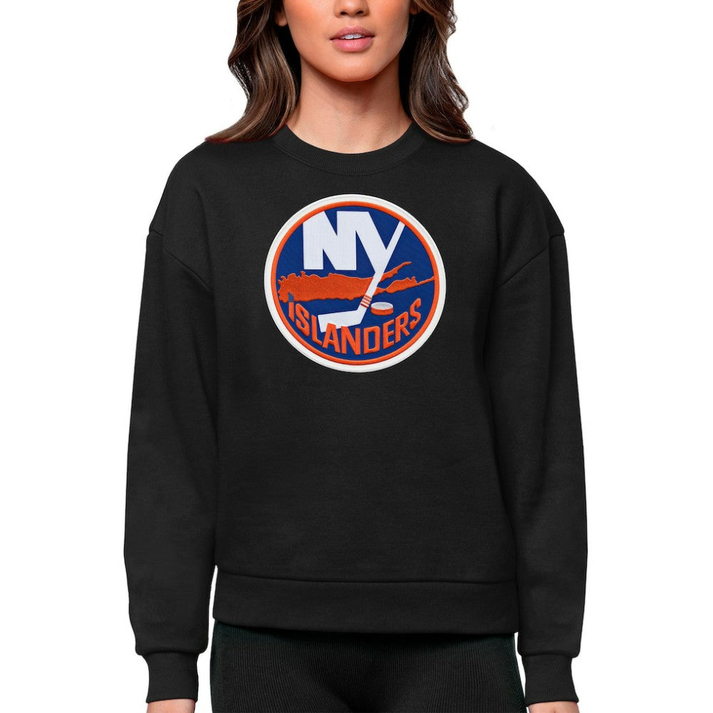 NHL New York Islanders Antigua Women's Team Logo Victory Crewneck Pullover Sweatshirt
