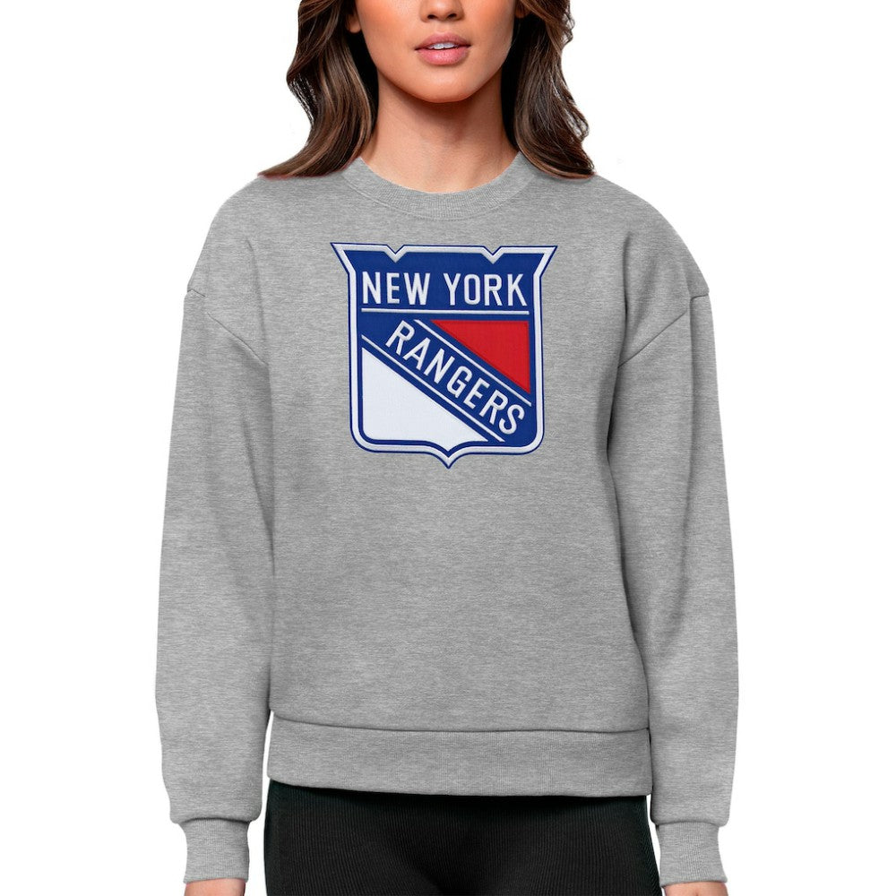 NHL New York Rangers Antigua Women's Team Logo Victory Crewneck Pullover Sweatshirt