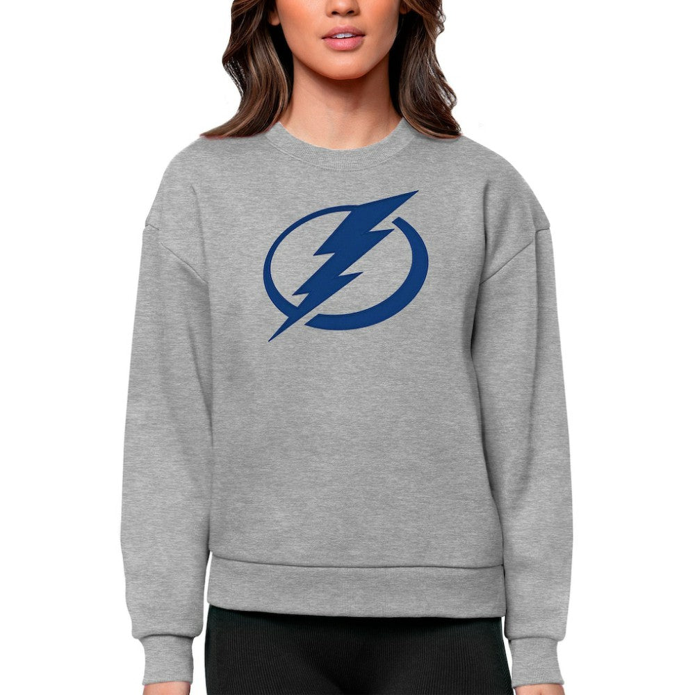 NHL Tampa Bay Lightning Antigua Women's Team Logo Victory Crewneck Pullover Sweatshirt