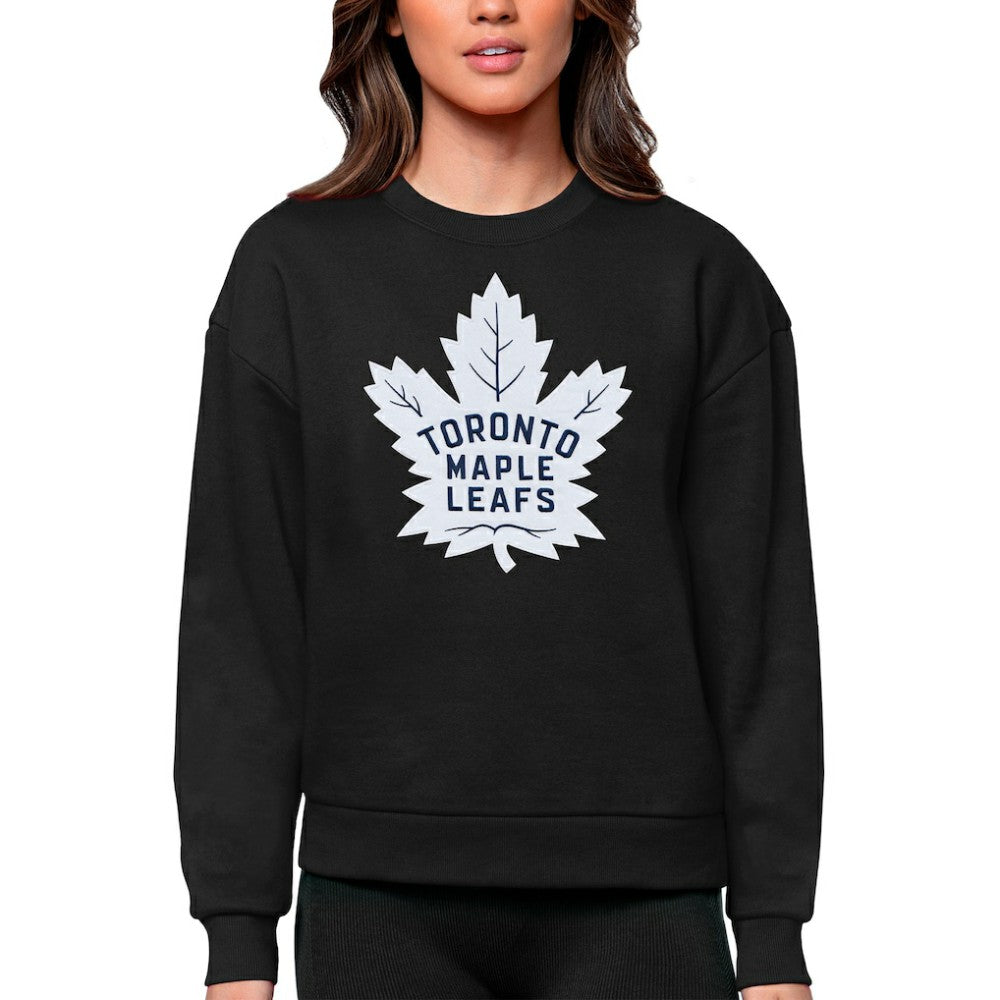 NHL Toronto Maple Leafs Antigua Women's Team Logo Victory Crewneck Pullover Sweatshirt
