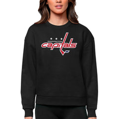NHL Washington Capitals Antigua Women's Team Logo Victory Crewneck Pullover Sweatshirt