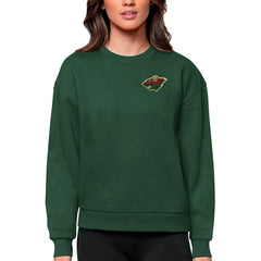 NHL Minnesota Wild Antigua Women's Victory Crewneck Pullover Sweatshirt