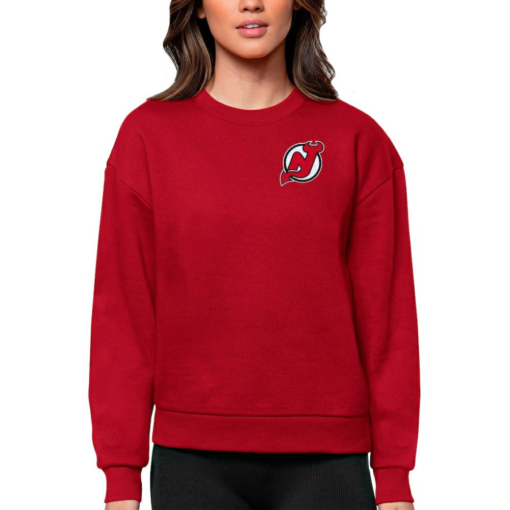 NHL New Jersey Devils Antigua Women's Victory Crewneck Pullover Sweatshirt