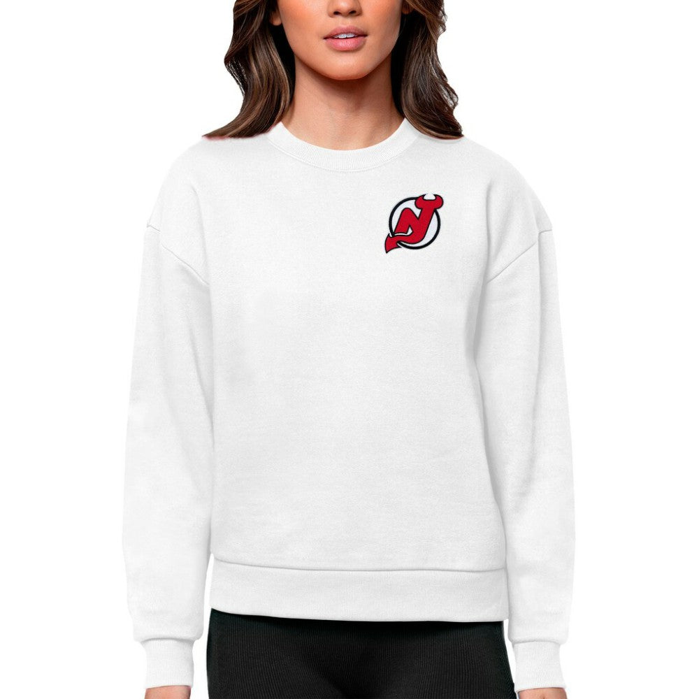 NHL New Jersey Devils Antigua Women's Victory Crewneck Pullover Sweatshirt