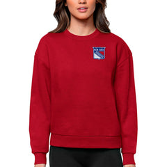 NHL New York Rangers Antigua Women's Victory Crewneck Pullover Sweatshirt