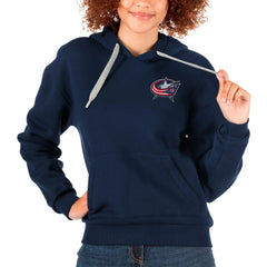 NHL Columbus Blue Jackets Antigua Women's Victory Pullover Hoodie