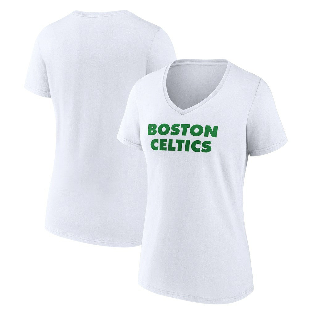 Boston Celtics Women's Wordmark V-Neck T-Shirt