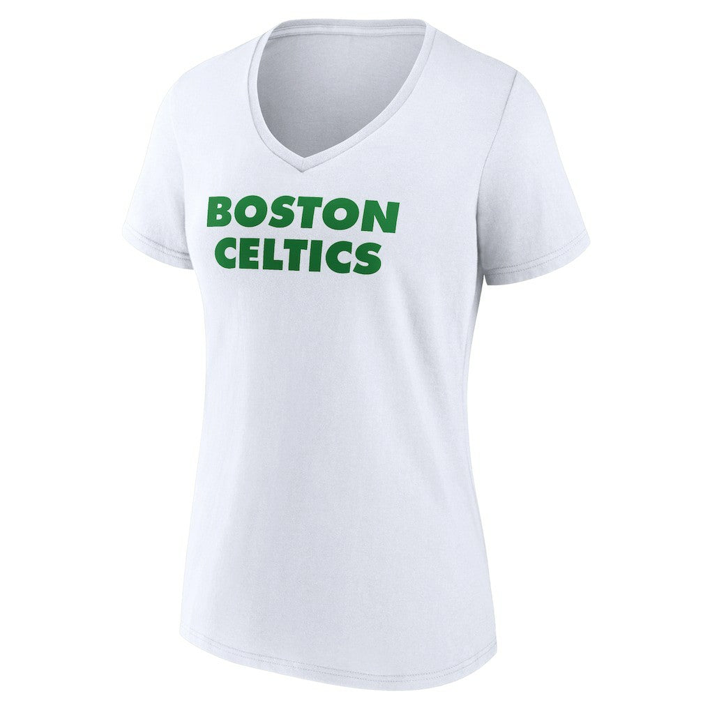 Boston Celtics Women's Wordmark V-Neck T-Shirt