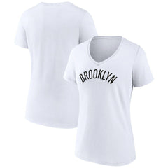 Brooklyn Nets Women's Wordmark V-Neck T-Shirt