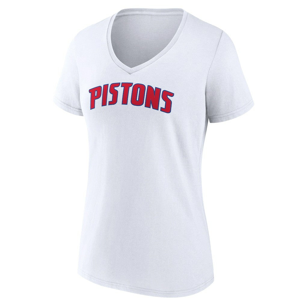 Detroit Pistons Women's Wordmark V-Neck T-Shirt sale