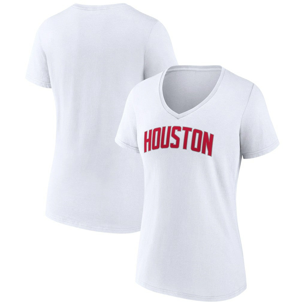 Houston Rockets Women's Wordmark V-Neck T-Shirt