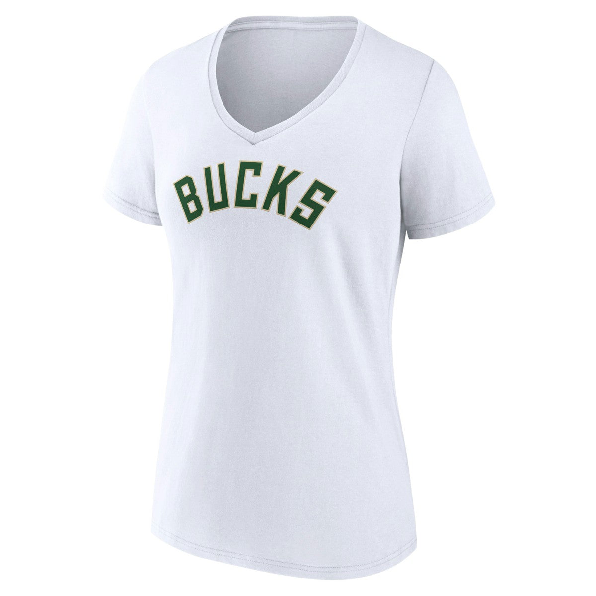 Milwaukee Bucks Women's Wordmark V-Neck T-Shirt