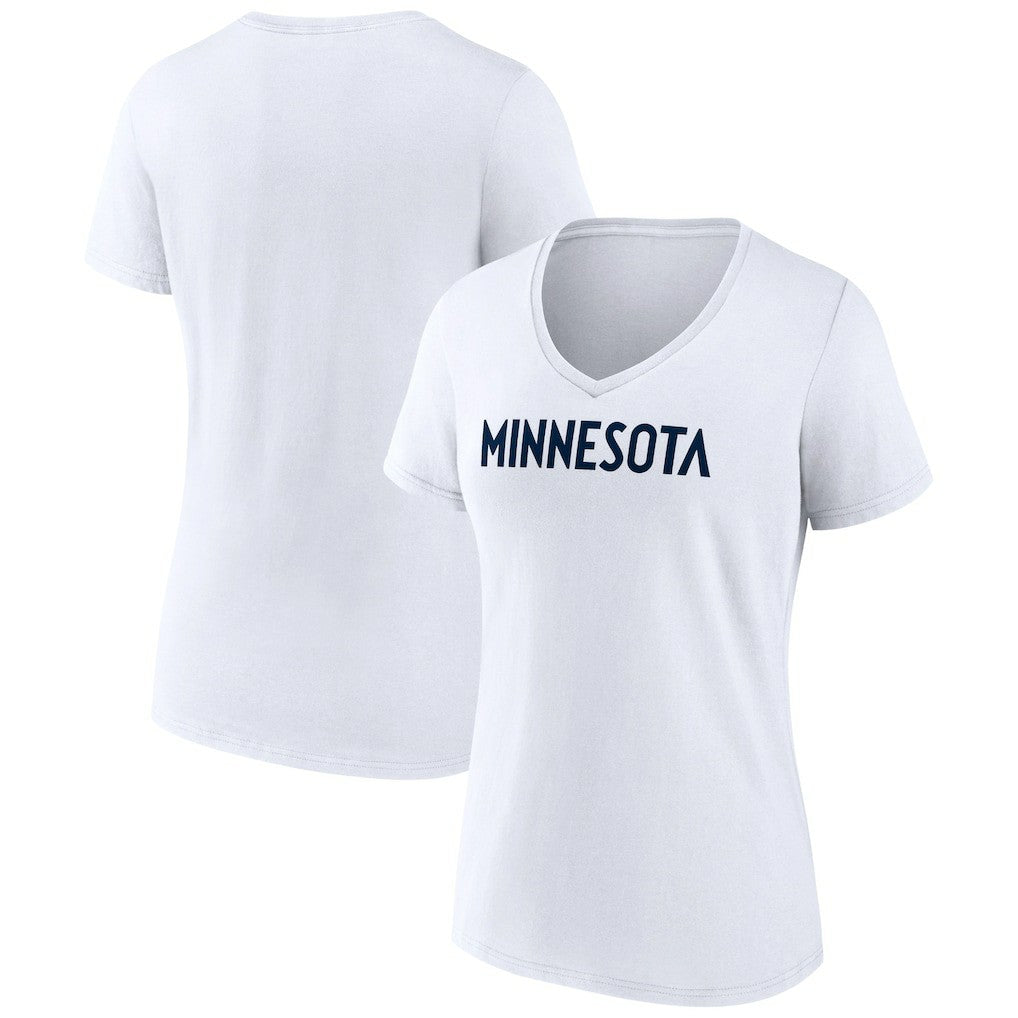 Minnesota Timberwolves Women's Wordmark V-Neck T-Shirt