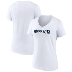 Minnesota Timberwolves Women's Wordmark V-Neck T-Shirt