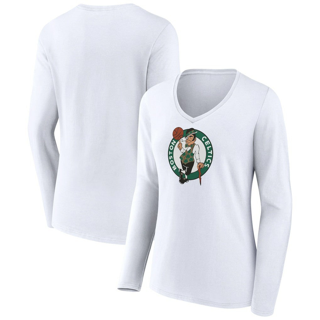 Boston Celtics Women's Logo Long Sleeve V-Neck T-Shirt