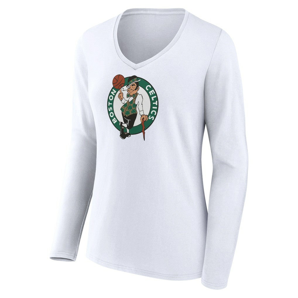 Boston Celtics Women's Logo Long Sleeve V-Neck T-Shirt