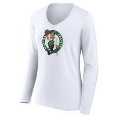 Boston Celtics Women's Logo Long Sleeve V-Neck T-Shirt