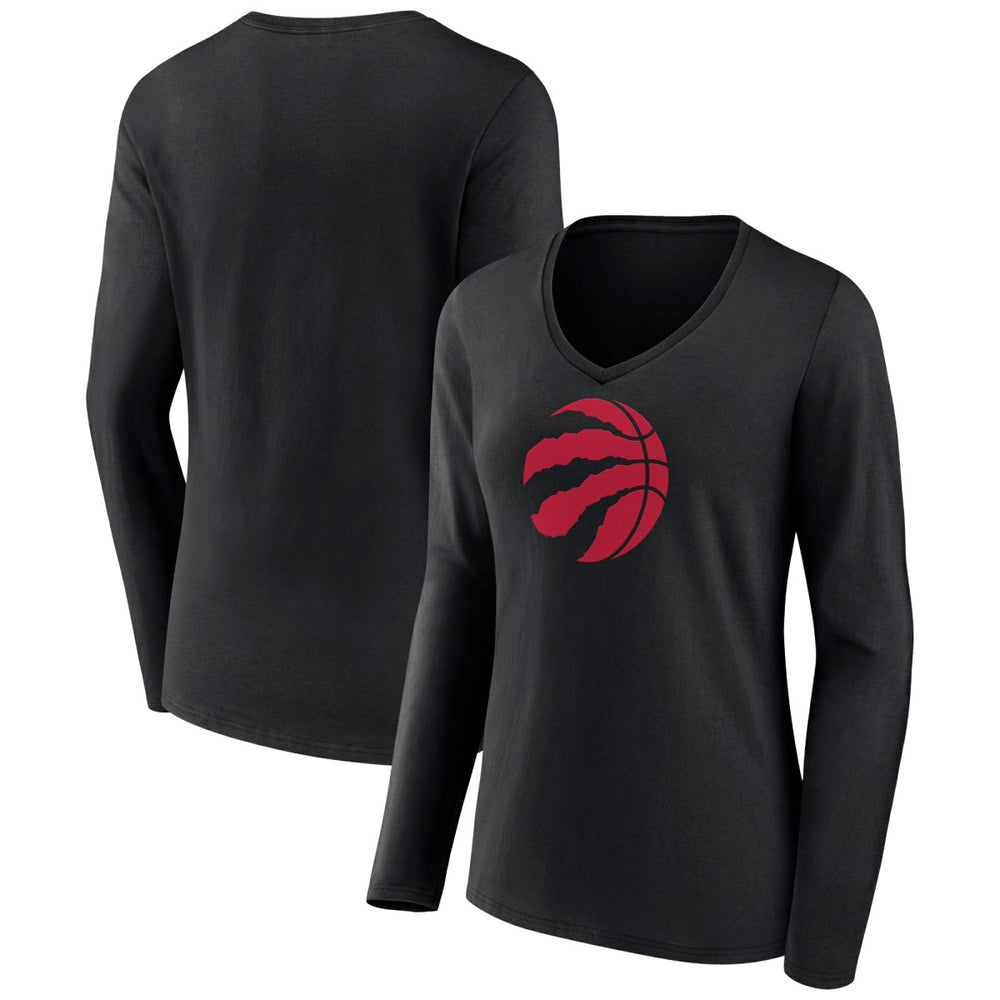 Toronto Raptors Women's Logo Long Sleeve V-Neck T-Shirt