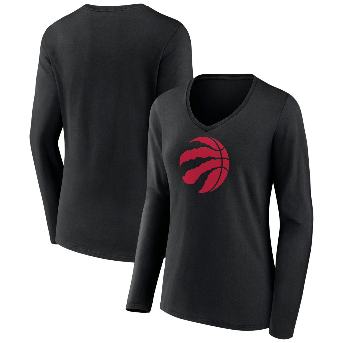 Toronto Raptors Women's Logo Long Sleeve V-Neck T-Shirt