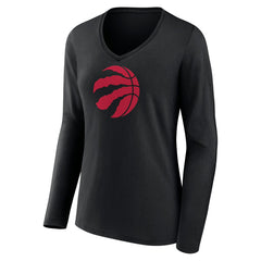 Toronto Raptors Women's Logo Long Sleeve V-Neck T-Shirt