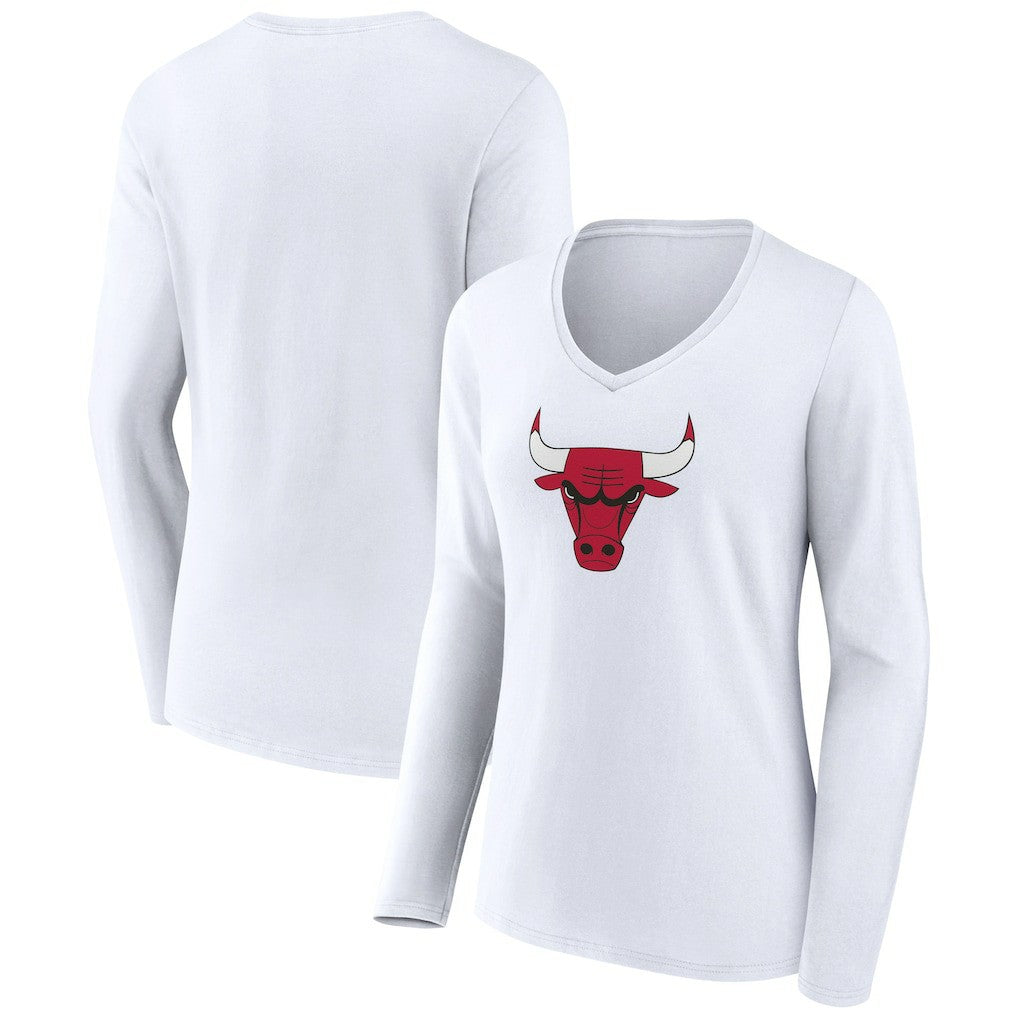 Chicago Bulls Women's Logo Long Sleeve V-Neck T-Shirt sale