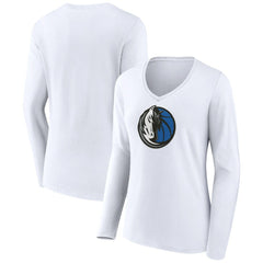 Dallas Mavericks Women's Logo Long Sleeve V-Neck T-Shirt sale