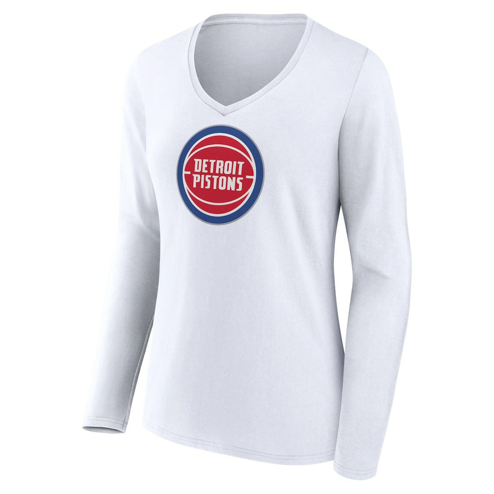 Detroit Pistons Women's Logo Long Sleeve V-Neck T-Shirt sale