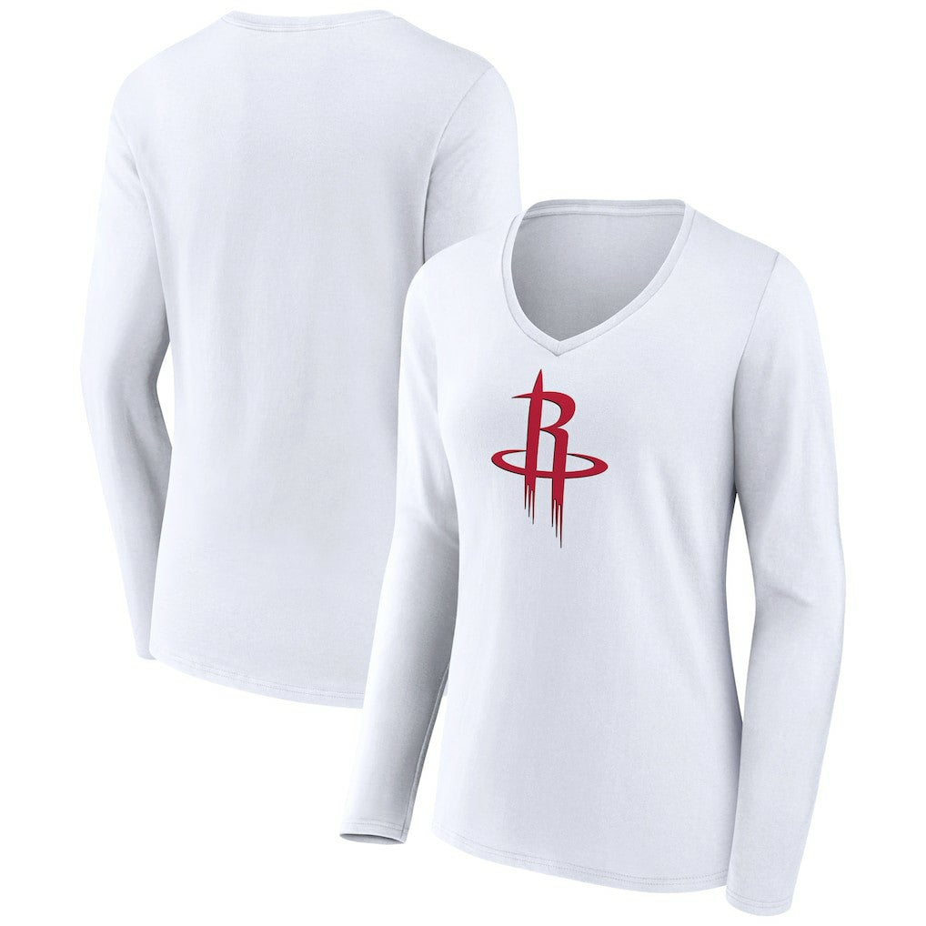 Houston Rockets Women's Logo Long Sleeve V-Neck T-Shirt