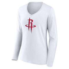 Houston Rockets Women's Logo Long Sleeve V-Neck T-Shirt