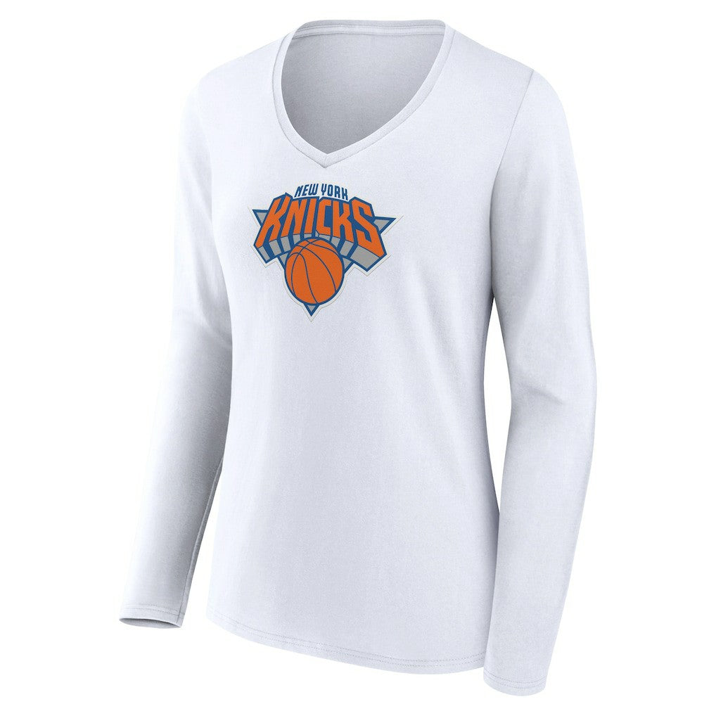 New York Knicks Women's Logo Long Sleeve V-Neck T-Shirt