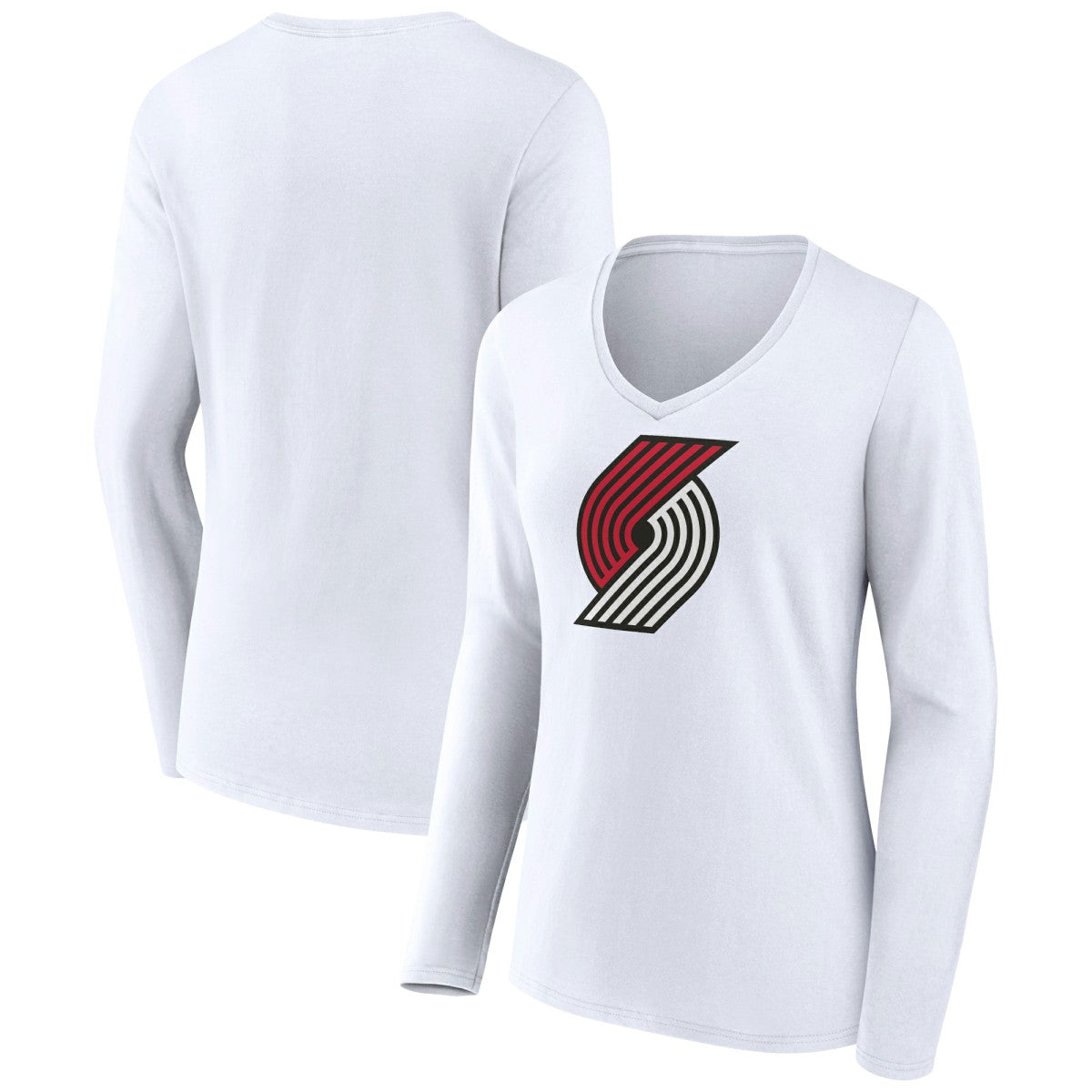 Portland Trail Blazers Women's Logo Long Sleeve V-Neck T-Shirt