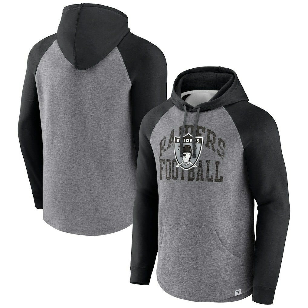 Favorite Arch Raglan Pullover Hoodie - Las Vegas Raiders Hoodies