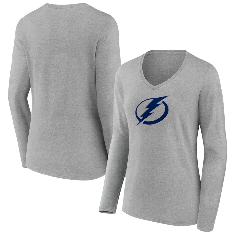 NHL Tampa Bay Lightning Women's Team Logo Long Sleeve V-Neck T-Shirt