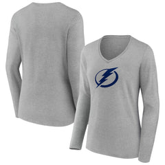 NHL Tampa Bay Lightning Women's Team Logo Long Sleeve V-Neck T-Shirt